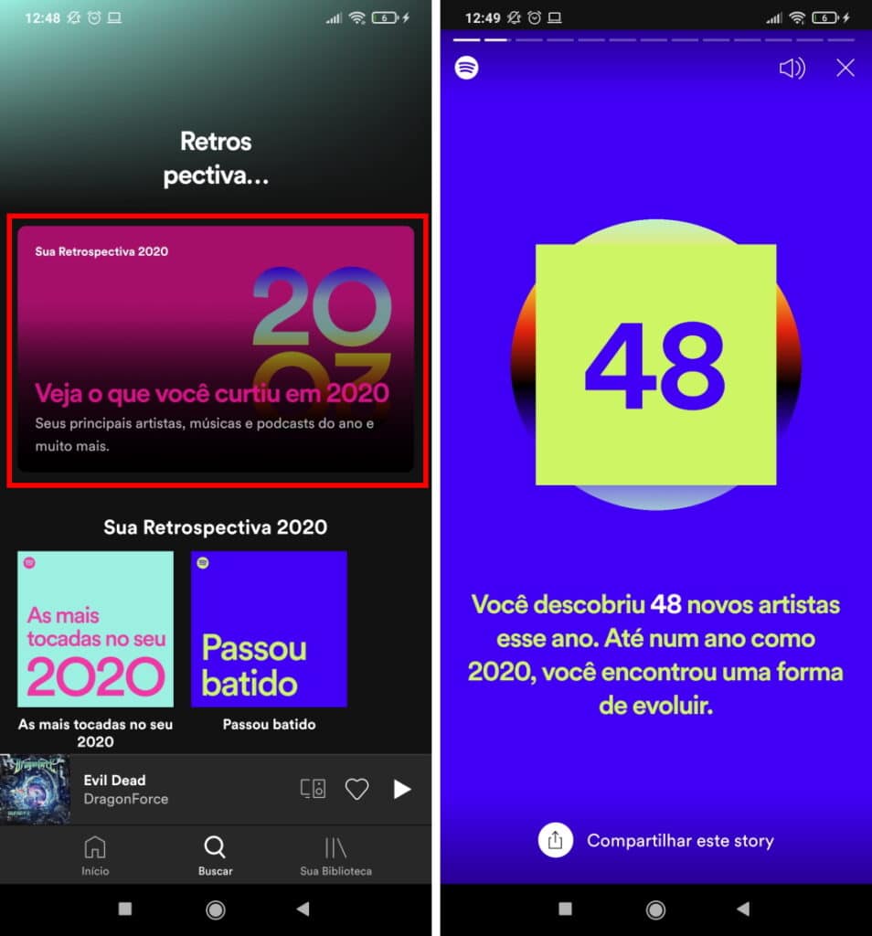 Como fazer a retrospectiva do Spotify de 2020 - Passo 3