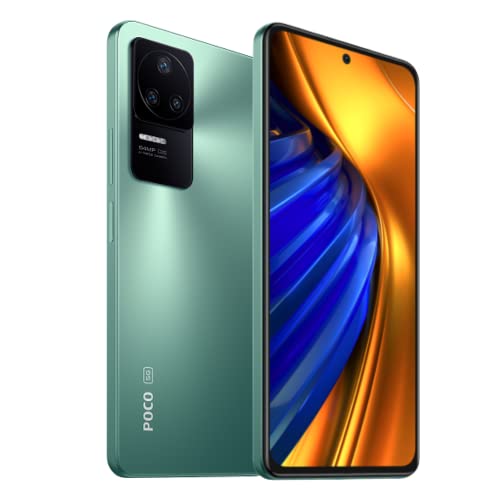 Poco F4 5G + 4G LTE 128GB + 6GB Versão Global Desbloqueada 6,67" 120Hz 64Mp Câmera Tripla (Não Verizon Sprint Boost Cricket Metro At&T) + (com Fast Car 51W Charger Bundle) (Nebula Green)